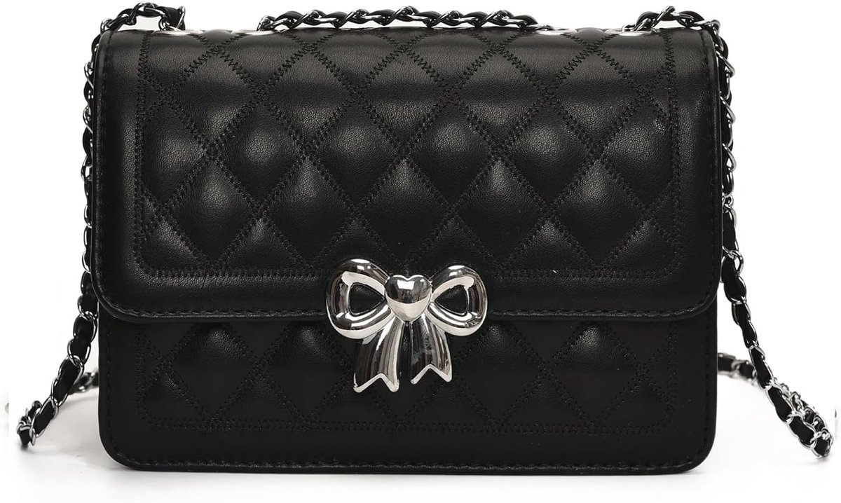 SnelShoppen - Dames Schoudertas Klein - Ketting Schouderriem - Crossbody Bag - Lingge Tas - Avondtas - Citytas van Leer - Vaste Multifunctionele Tas -