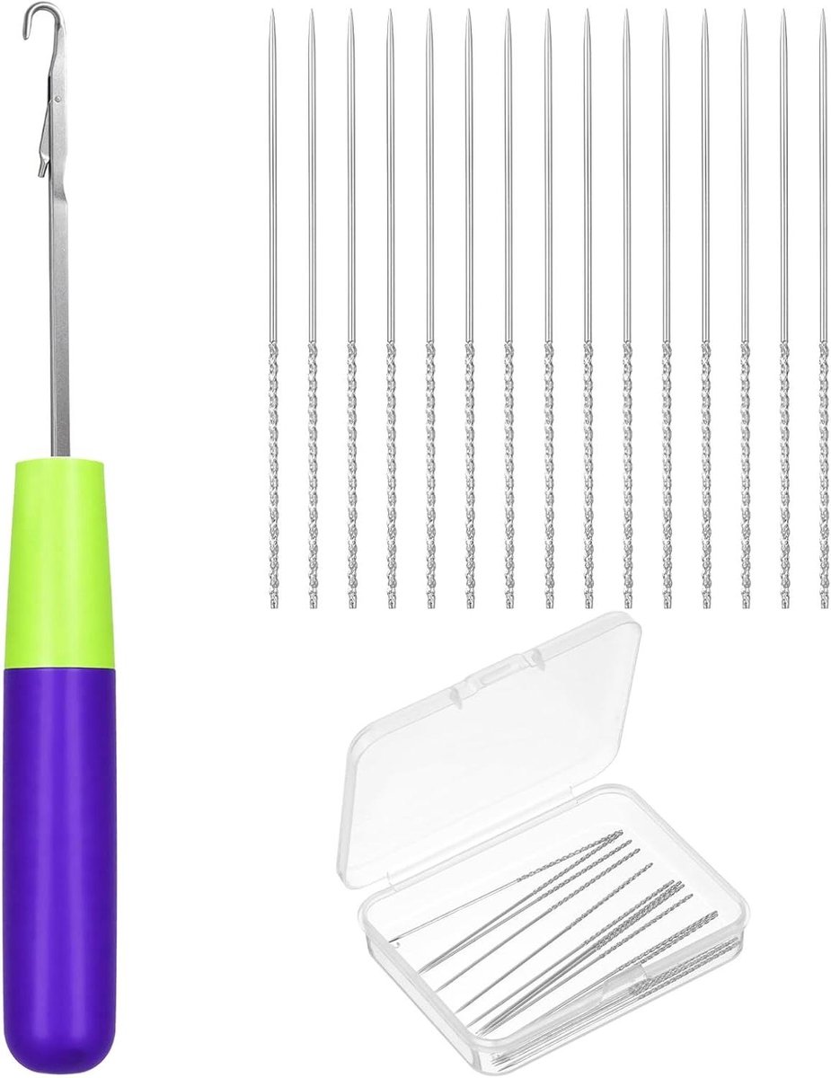 Reparatieset Naalden - Haaknaalden Set - Kleding Herstellen - Duurzaam Carbon Staal - 16 Stuks - Zilverkleurig