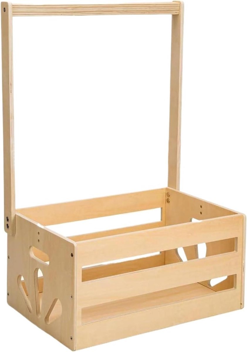 Houten Krat - Opbergmand Baby - Babykamer Organiseren - Gemonteerd Zonder Gereedschap - 1 Stuk - Meerkleurig