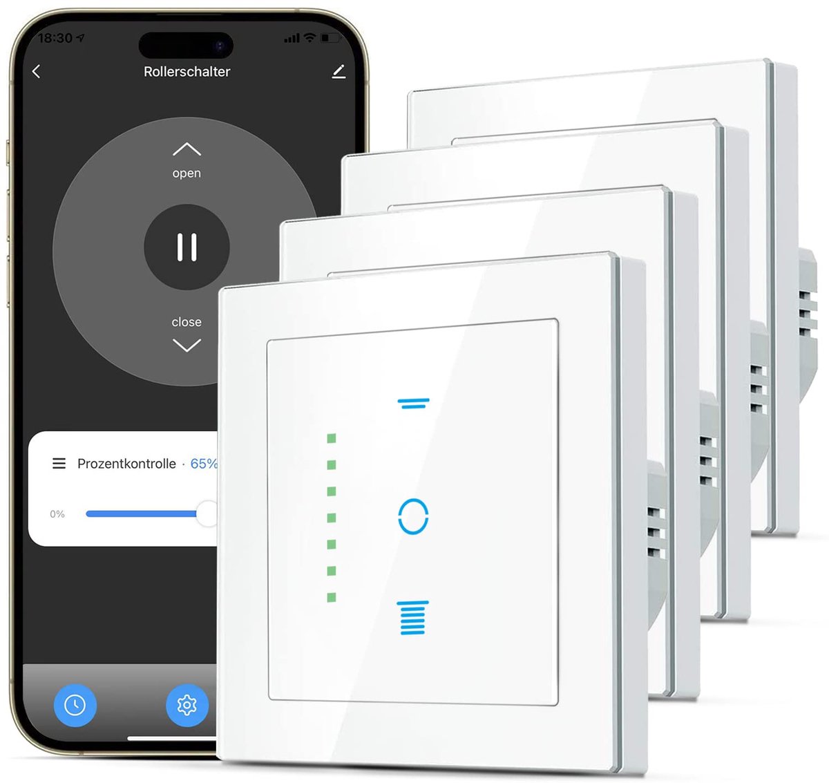 Shutter switch WiFi - 6 Gen - LED indicator - Roller shutter control voor Alexa/Google - ShopVlot