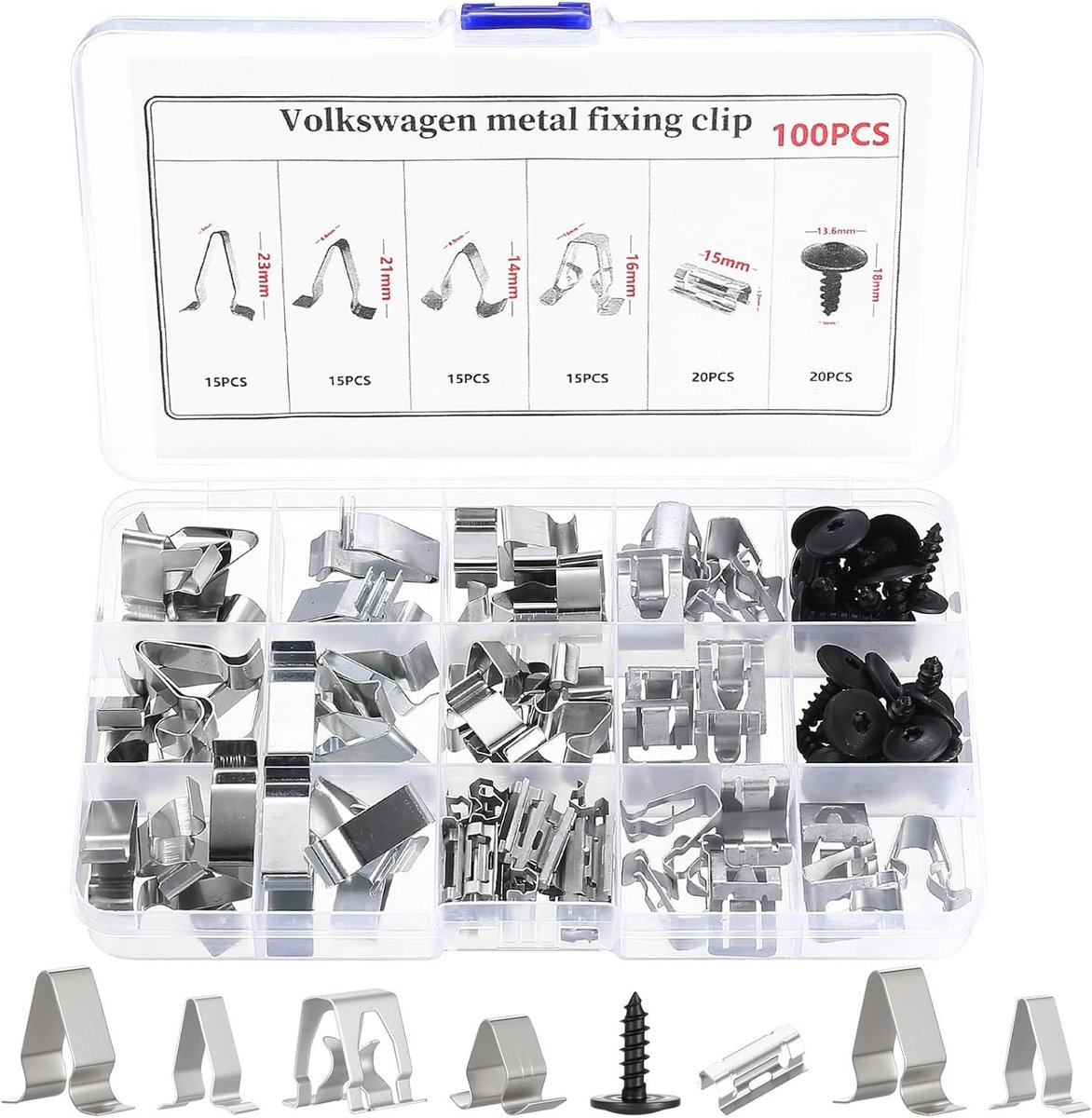 100 Stuks Auto Deur Binnenbekleding Bevestigingsclips - Metaal Fixatieclips voor Console en Trim, Duurzame Klemmen voor Auto Onderdelen