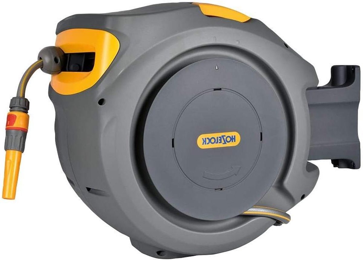 Slanghaspel - Waterslang - Tuinonderhoud - Automatische oproller - 20 meter - Grijs