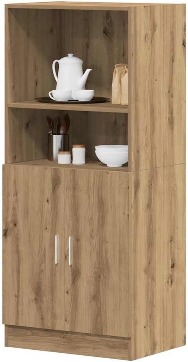 Keukenkast - Voorraadkast Buffetkast - Keuken Organiseren - Duurzaam Houtmateriaal - 57 x 415 x 1315 cm - Artisan-eiken