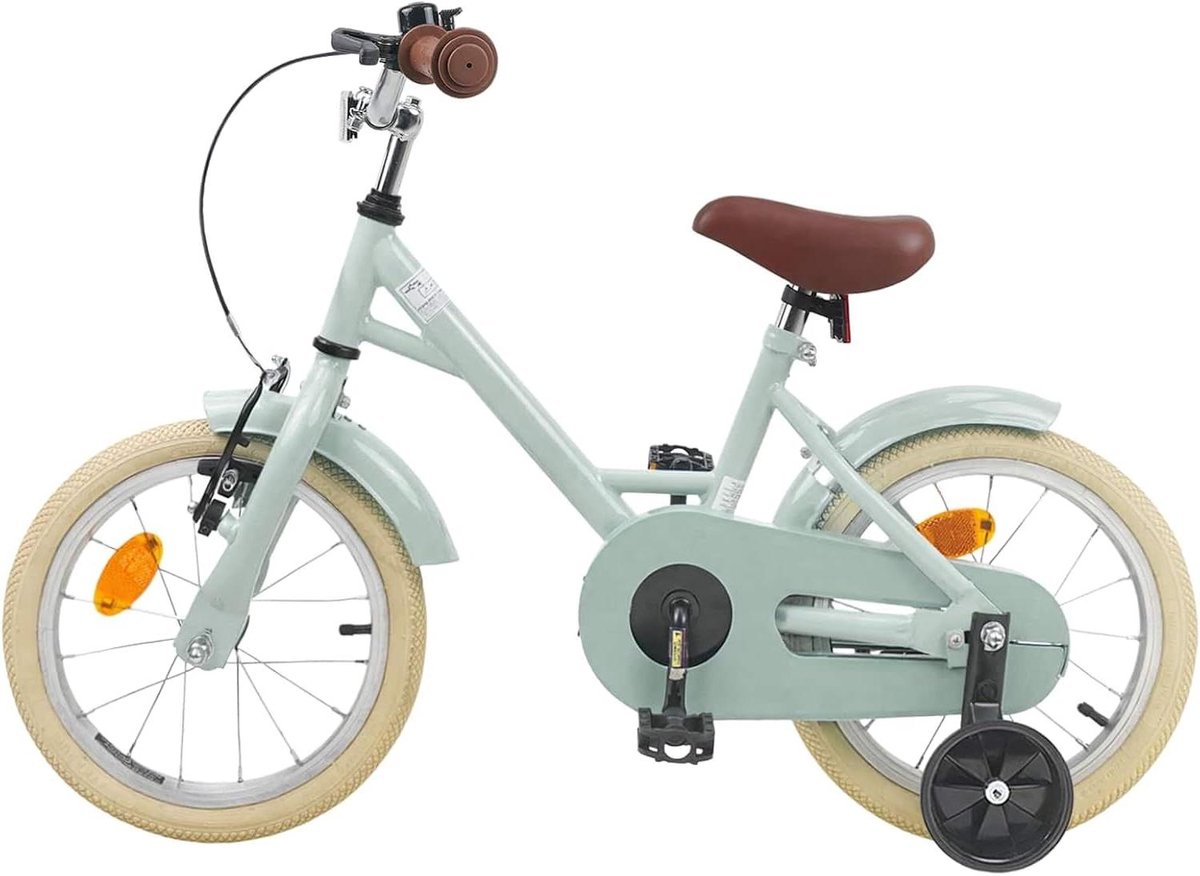 Kinderfiets Loopfiets Peuter Buiten Spelen Klassiek Ontwerp 14 inch Lichtgroen