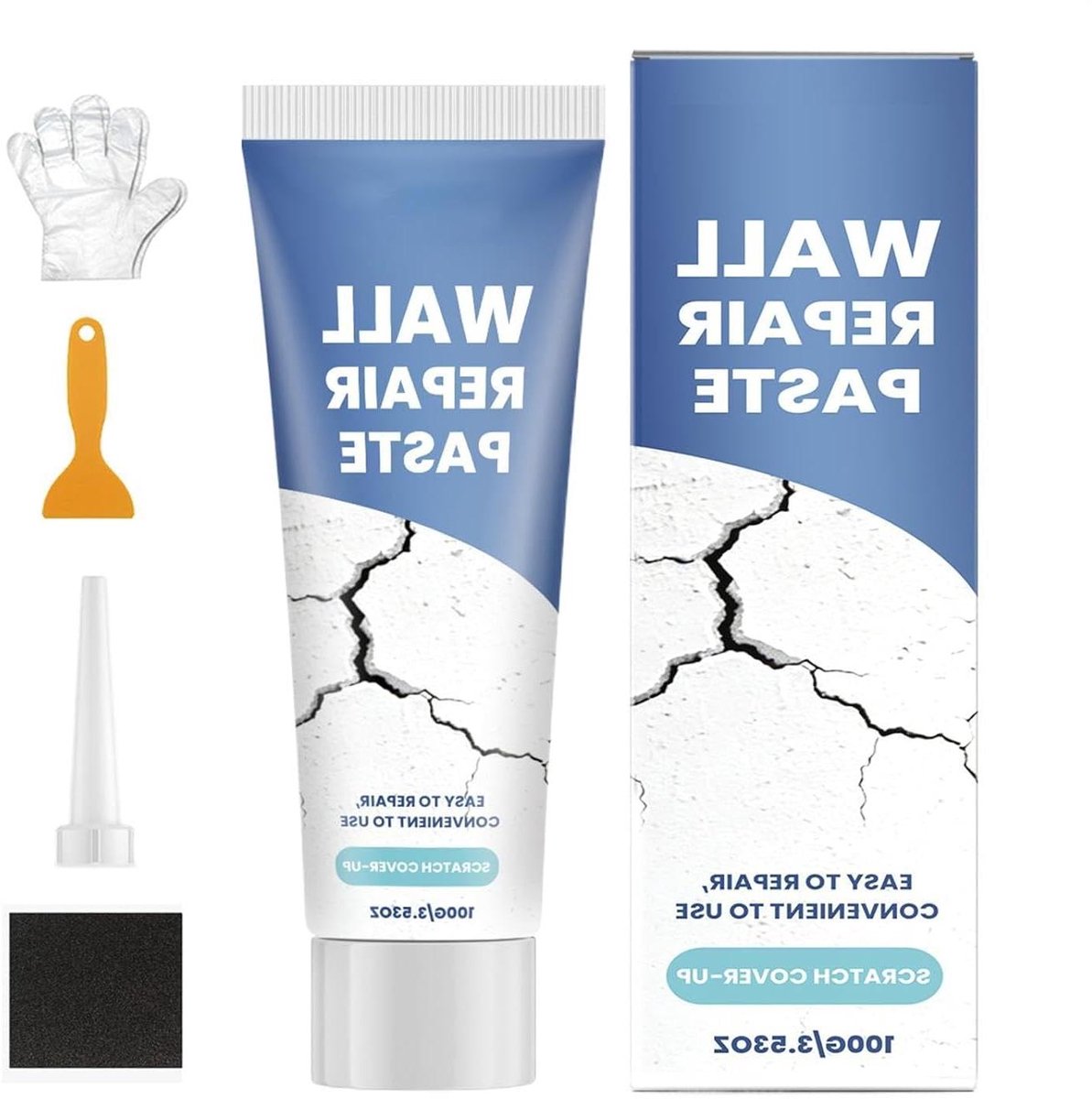 Muurreparatie Pasta - Gipsplaatvuller Kit - Scheuren Herstellen - Snel Drogende Formule - 100g - Wit