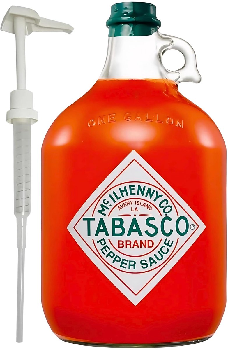 Tabasco Original Red Pepper Sauce 3,78 L (Gallon) met Pomp – Grootverpakking Pepersaus voor Horeca en Liefhebbers