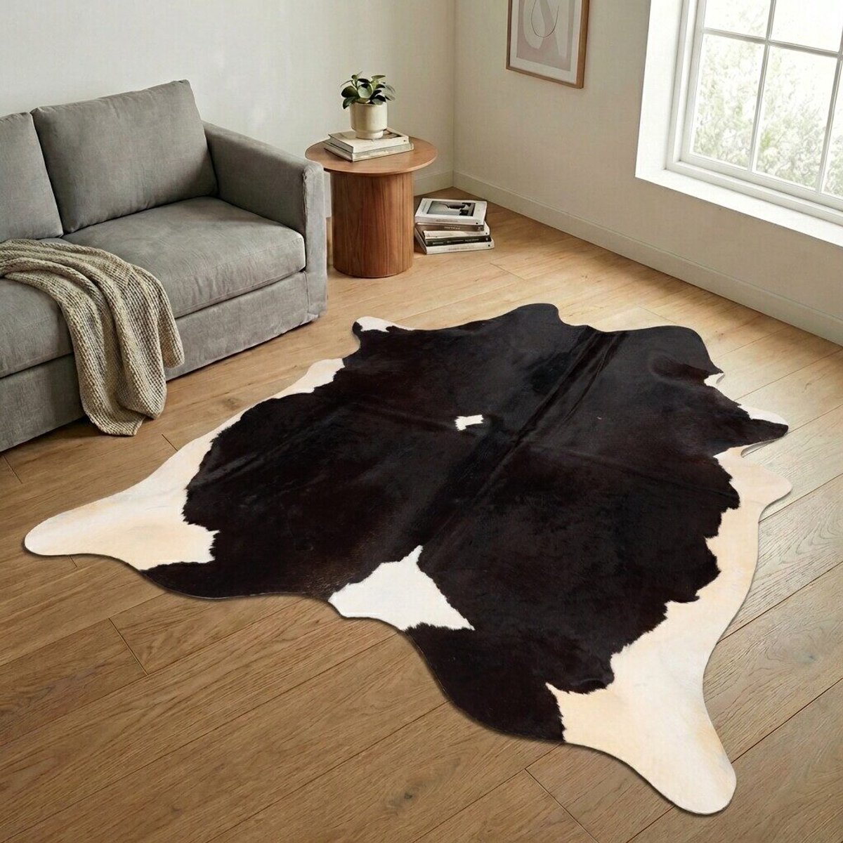 Koeienhuid Vloerkleed XXL (Extra Groot) - Zwart-wit - 241 x 213 cm - Koeienkleed / Koeienvel / Dierenvel / Dierenhuid / Koehuid Tapijt