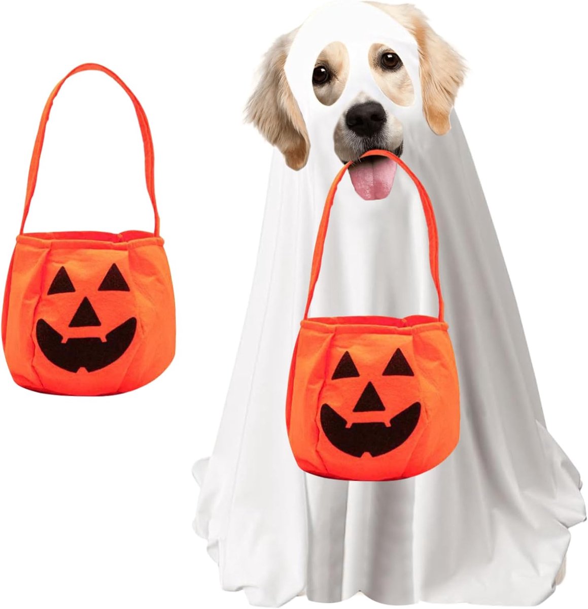 SnelShoppen - Halloween geest hondenkostuum, witte geest-hondencape, spook kostuum voor honden, huisdieroutfits voor Halloween cosplay, comfortabele c