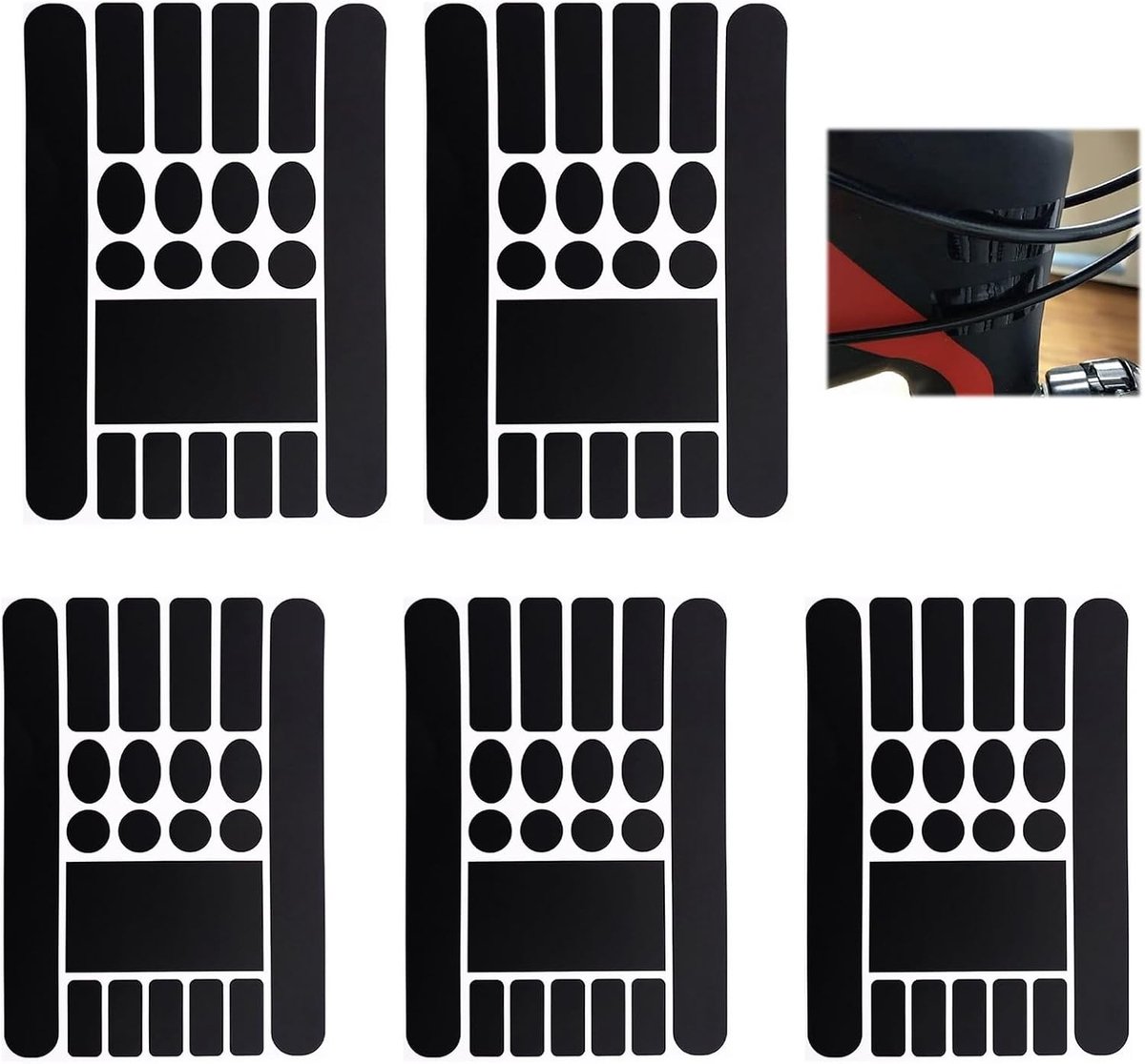 Set van 5 Fietskader Beschermfolie - Waterdichte en Duurzame PVC Bescherming voor MTB, Racefiets en E-Bike
