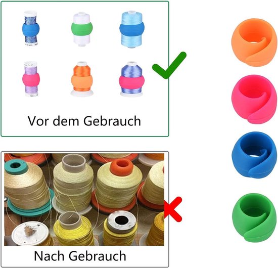 Huggers, 100 stuks, draadspoel, schroefhouder, siliconen garenspoelhouder, draadspoelbeschermer voor naai- en borduurmachinekarenspoelen, willekeurige kleuren — afbeelding 2