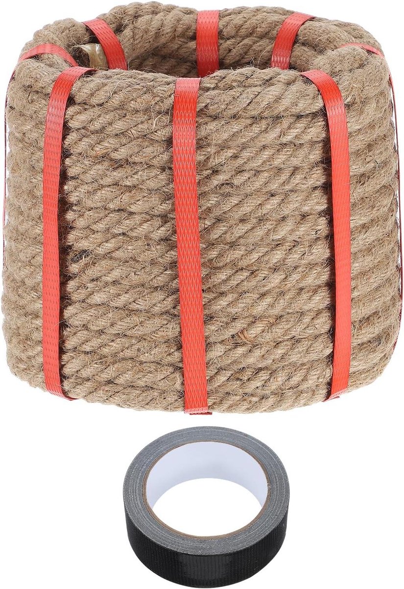 Jute touw - Natuurlijk touw Ambachtelijk touw - Handwerk en decoratie - Zwaar gevlochten constructie