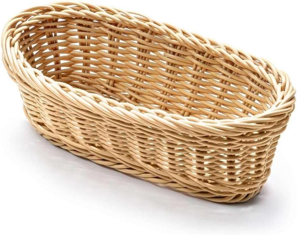 Broodmand - Broodpresentatie mand - Brood serveren - Vaatwasserbestendig - 23x15x6.5 cm - Beige