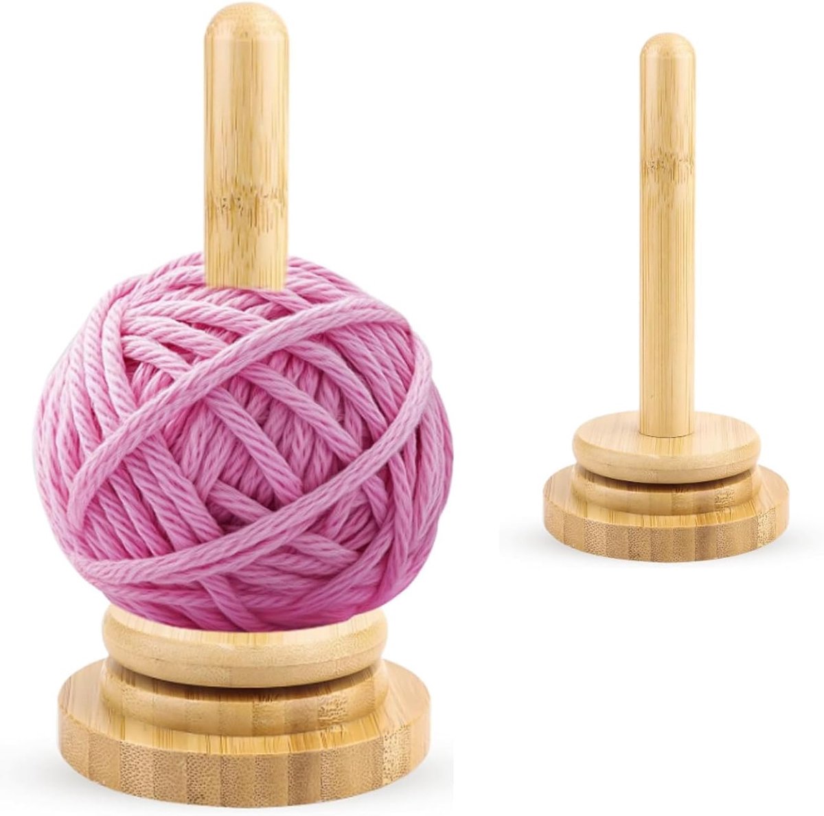 Garenhouder van hout, wolwikkelaar met kogellagers, garenhouder, wollen bolhouder, draaibare verticale garenopslag, wollen houder, garenhouder, wol voor doe-het-zelvers