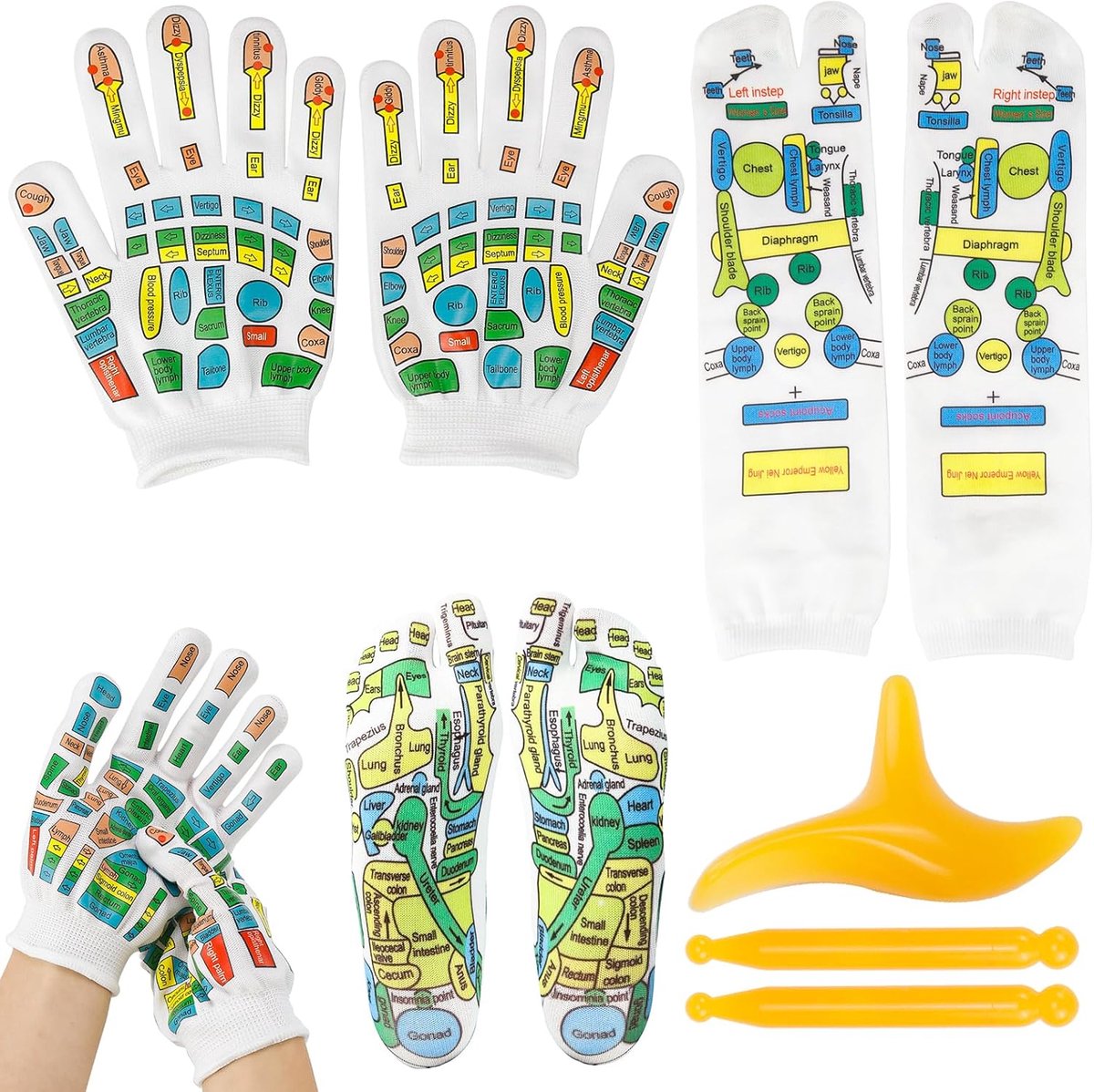 SnelShoppen - Reflexzone Sokset met Acupressuur Pen, Unisex Sokken voor Voetmassage, Verbeterde Voetgezondheid, Ontspanning en Welzijn, Ideaal voor Th