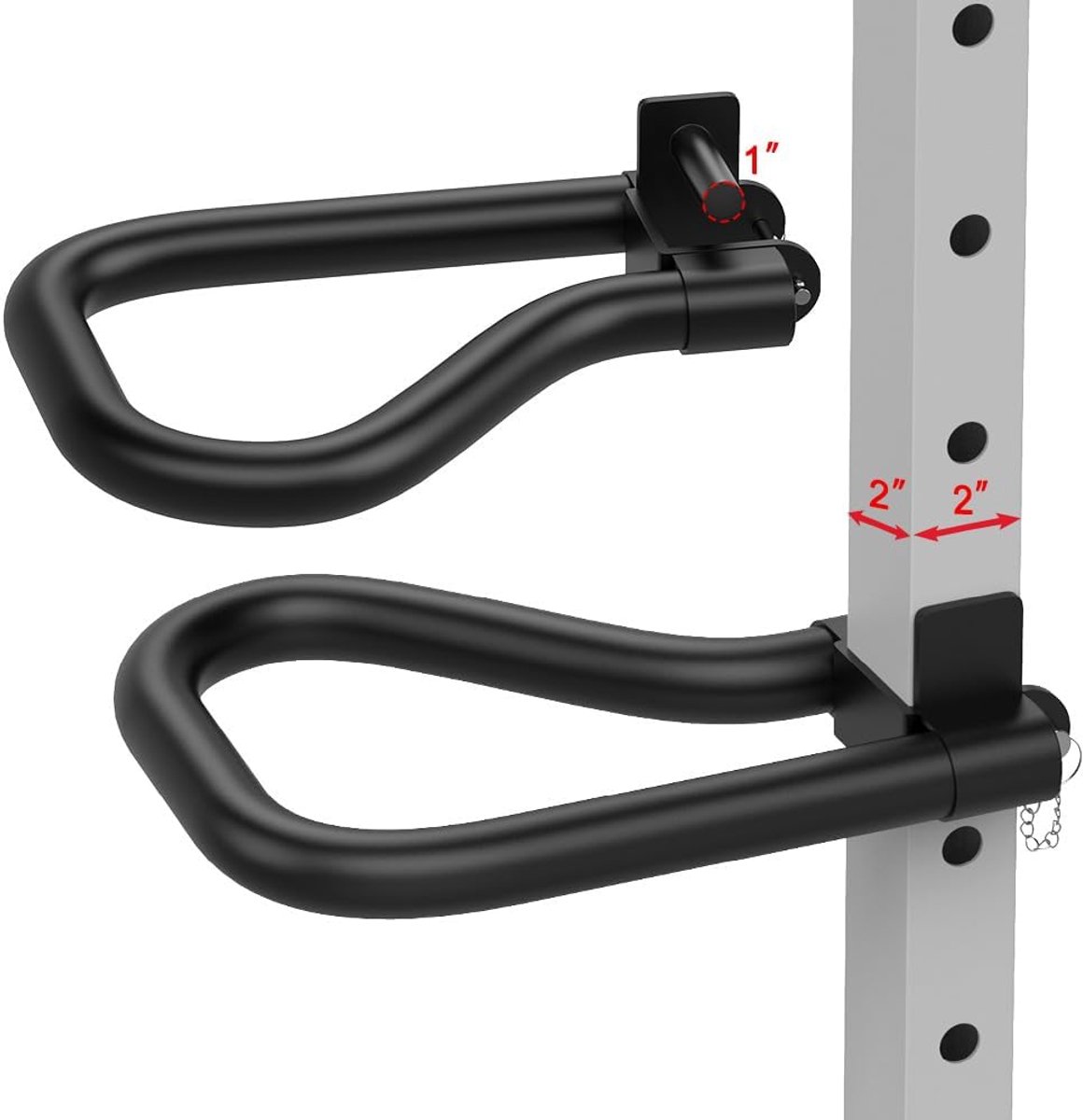 SnelShoppen - Dip Bar Attachment voor 5x5cm Squat Rack, Multi Grip Set van 2, Ideaal voor Dips, Reverse Rows, Pushups, Geschikt voor 1" en 5/8" Gaten