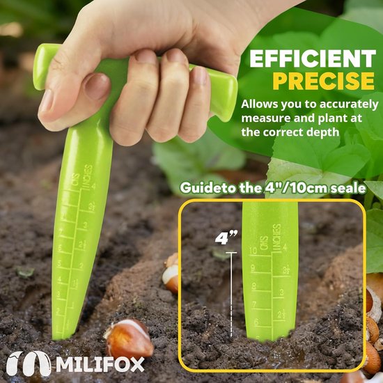 Dibber Garden Tool 17.5cm - Plastic Seed Dibbler - Sphere Digger - Garden Planter met Handvat - Zaaien - Plantenbollen - Tuingereedschap - Groen van Merkloos	 — afbeelding 3