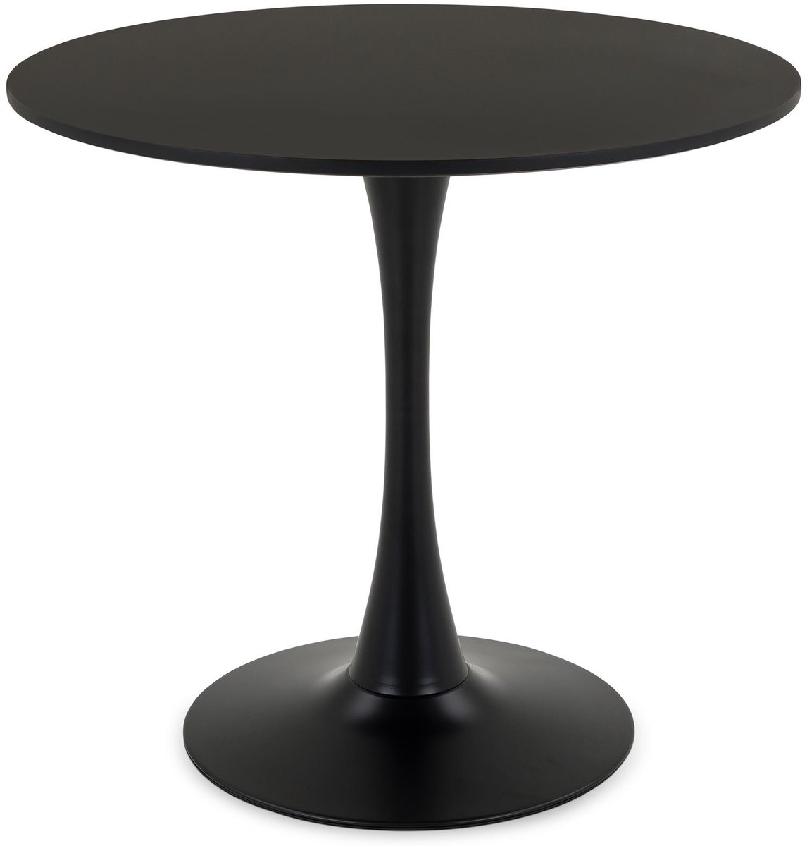 Eettafel LOIRE, rond, 80 cm, met tafelblad van MDF – zwart