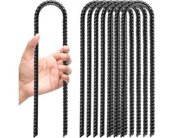 SnelShoppen - Pack van 8 Grondankers voor Trampoline, Tent, Rvs Grondankers, 30 cm Lang, 6 cm Breed, Stormbestendig, Voor Extreem Harde Grond