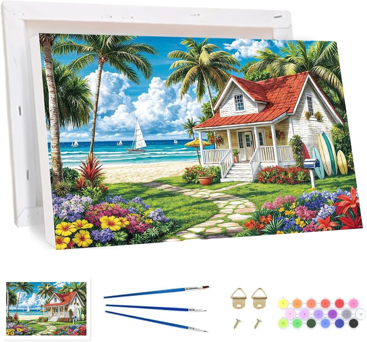SnelShoppen - Paint by Numbers Set voor Volwassenen - Geleide Schilderkit met Frame, Canvas, Penseel en Acrylverf - Creatieve Hobby voor Thuis, Ideaal