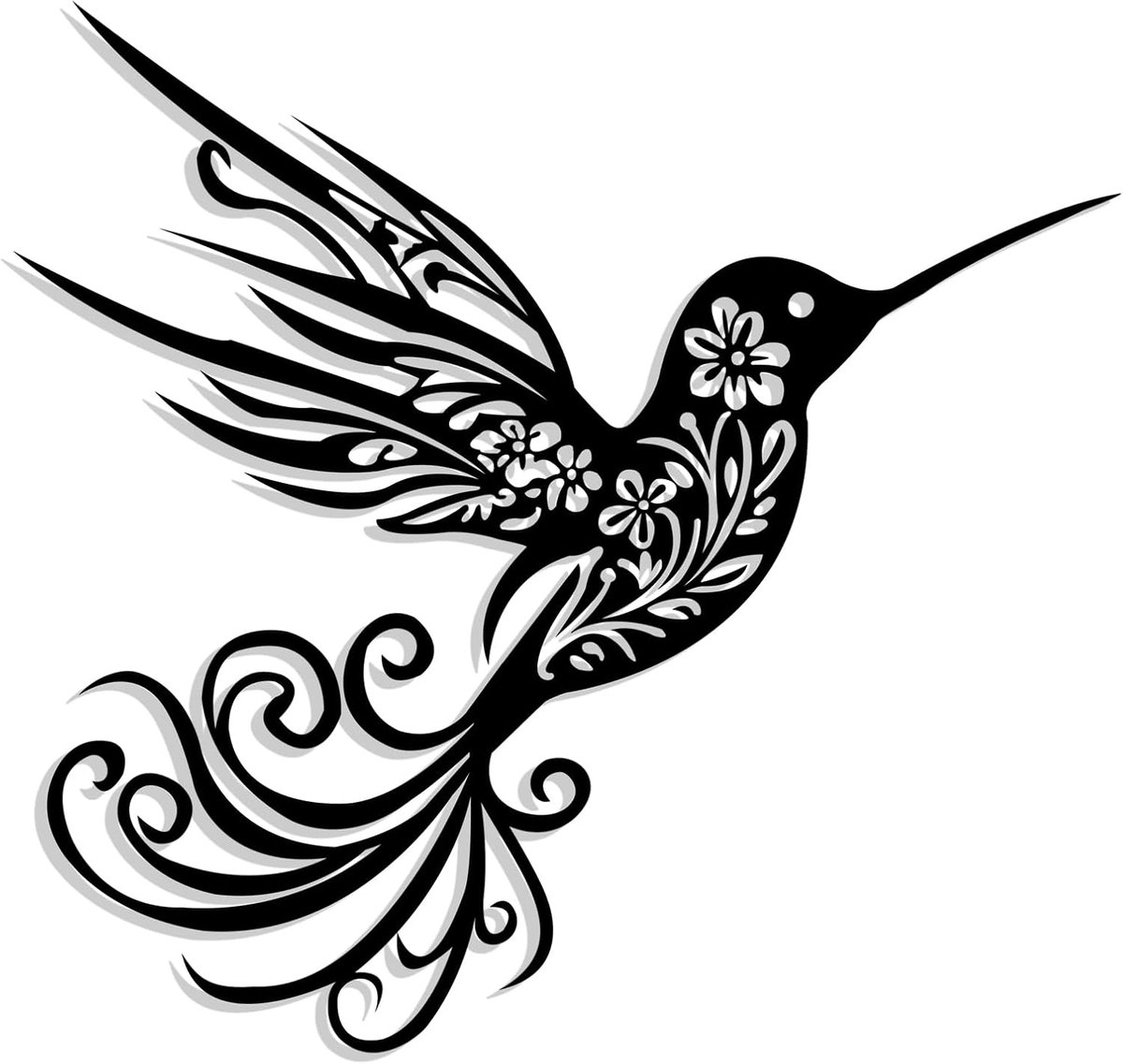 SnelShoppen - Metal Hummingbird Wanddecoratie | Tuin Vogel Wandornament, Hangende Sculptuur voor Woonkamer, Balkon, Tuin, Porch, Terras, 30 cm x 28 cm