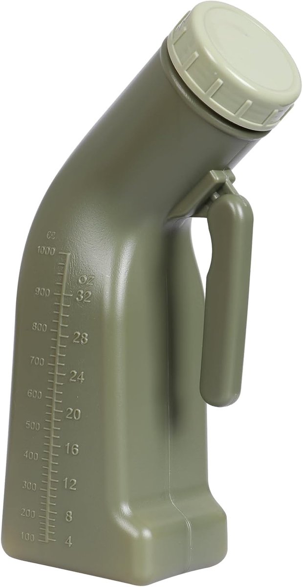 SnelShoppen - Leakproof Portable Urinal voor Mannen - 1L Urine Fles met Schroefdop - Ideaal voor Camping, Auto, Outdoor, Reizen - Duurzaam Kunststof B