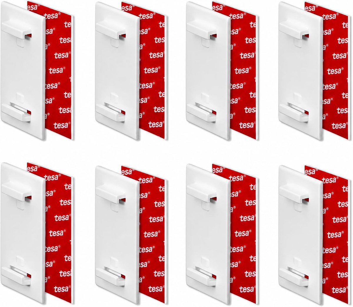 SnelShoppen - Adhesive houder kort voor Klemmfix rolgordijnen en duo rolgordijnen, geen boren, voor plakken, 8 stuks, accessoires voor PVC en metalen