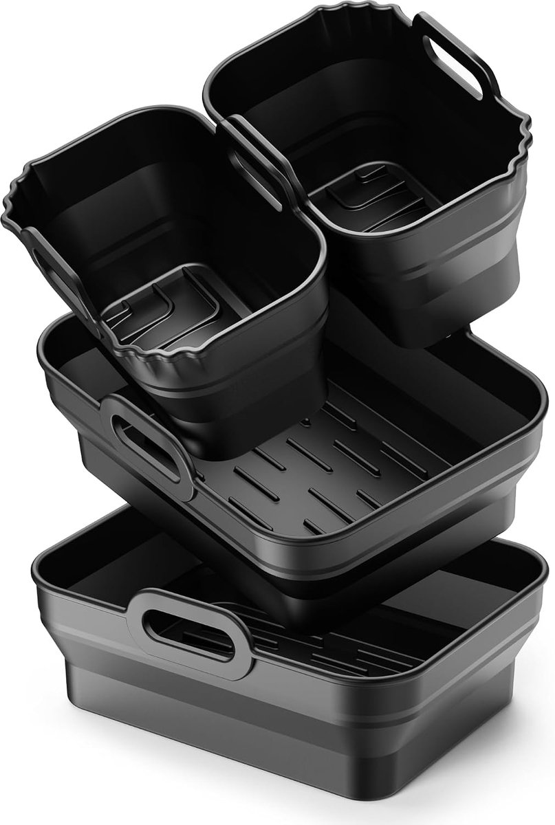 SnelShoppen Siliconen vorm heteluchtfriteuse airfryer accessoires 4 stuks herbruikbaar siliconen inzetstuk voor 8 5 l 9 l 11 l perfect voor kok