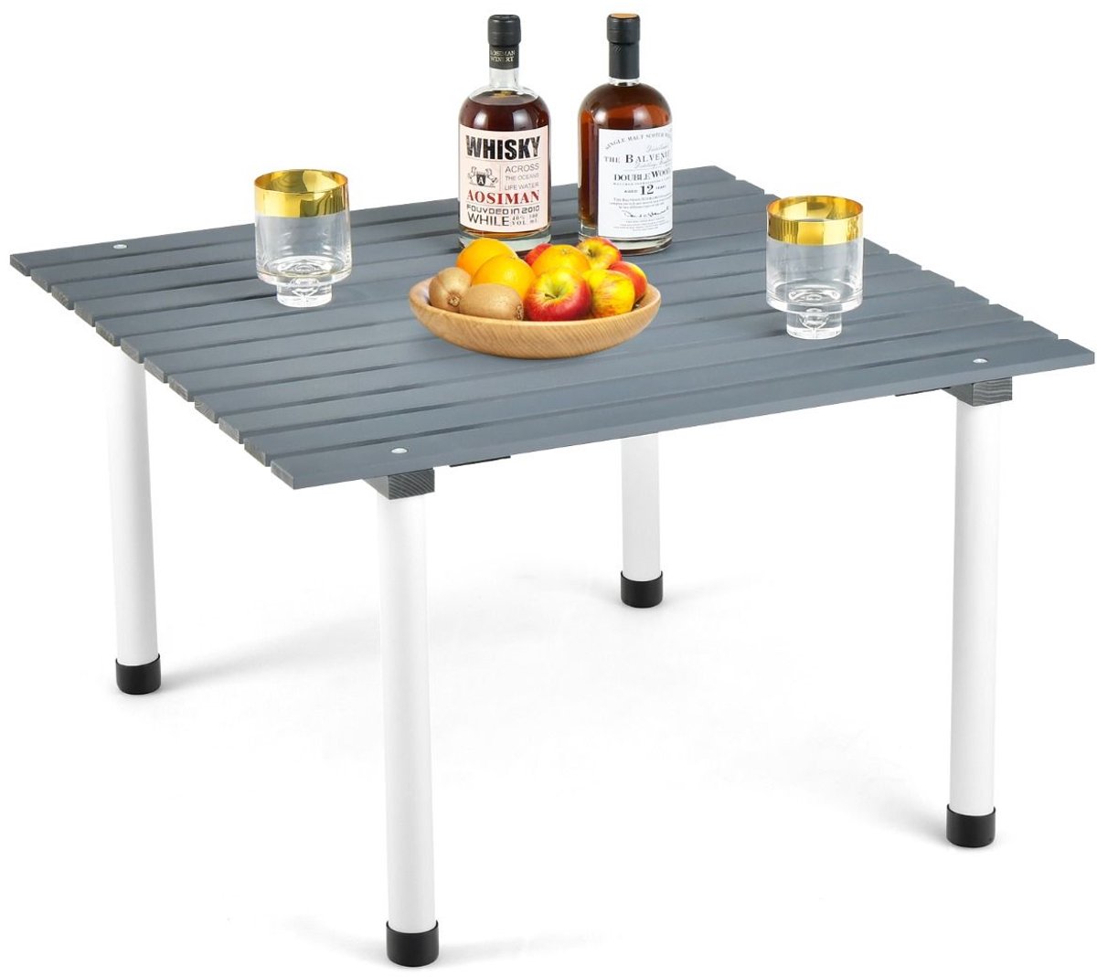 SureDeal® - Tuinmeubel - Opvouwbare Campingtafel - Oprolbaar Blad Draagbare - Draagtas Gri