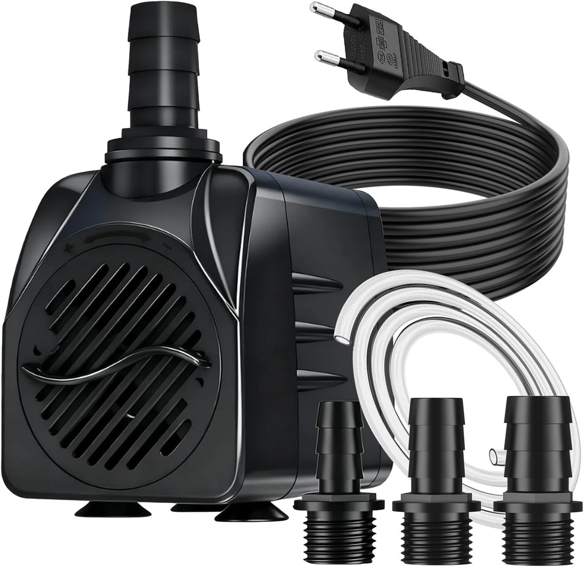 SnelShoppen - Ultra Stille Fonteinpomp 25W, 1500 l/h, Oververhittingsbeveiliging, 3m Kabel - Ideaal voor Tuinfonteinen, Vijvers en Hydrocultuur