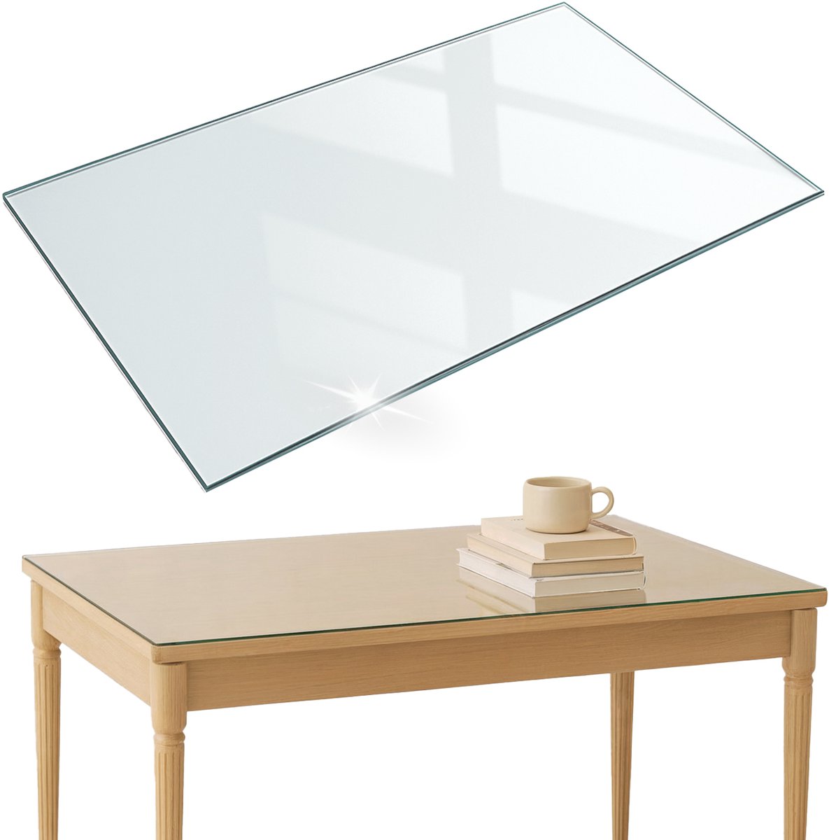 ArtPrintCave Transparant Glazen Tafelblad - 120x80 cm - Tafelblad Rechthoek - Eettafel Met Glasplaat - Terrastafel - Bureaublad