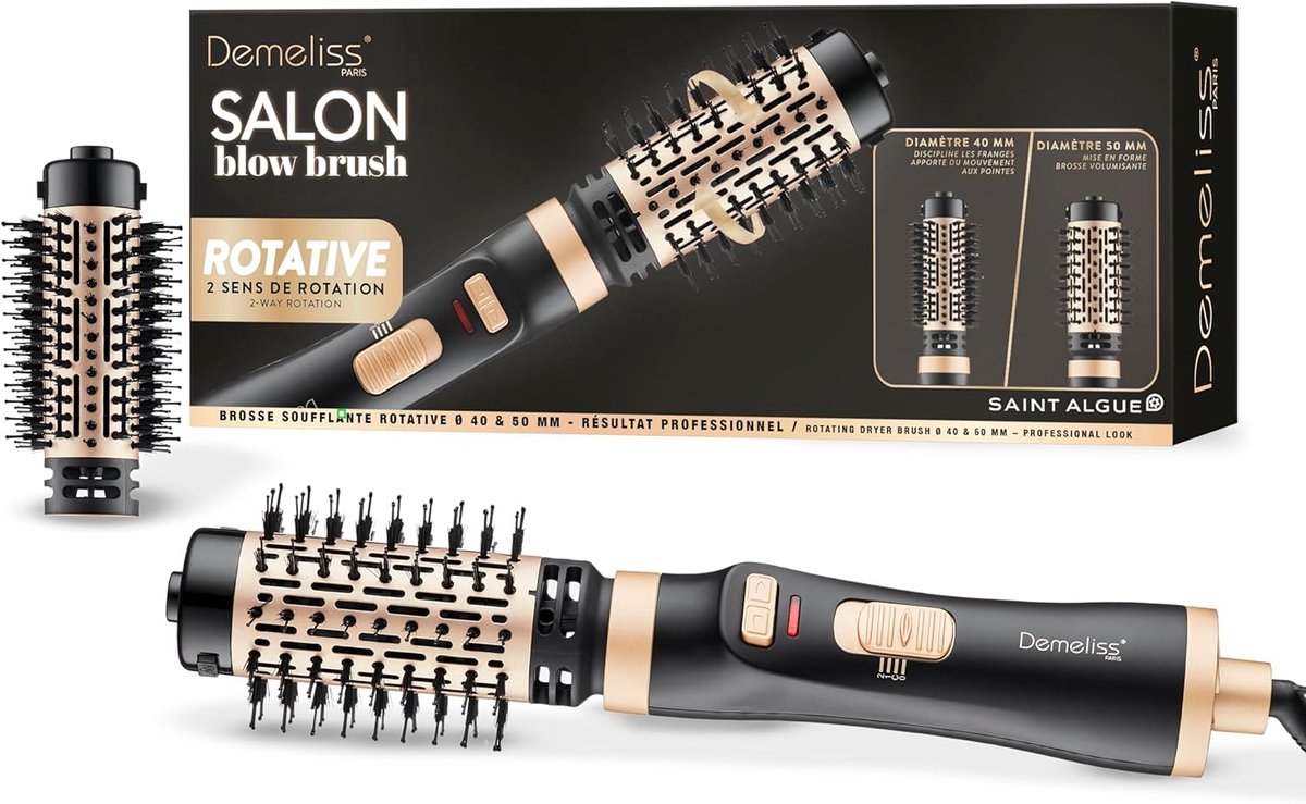 SnelShoppen - Roterende Haarborstel 1000W - Professionele Blow Brush - Keramische Borstels 40mm en 50mm - Voor Glad en Pluisvrij Haar - Ideaal voor St