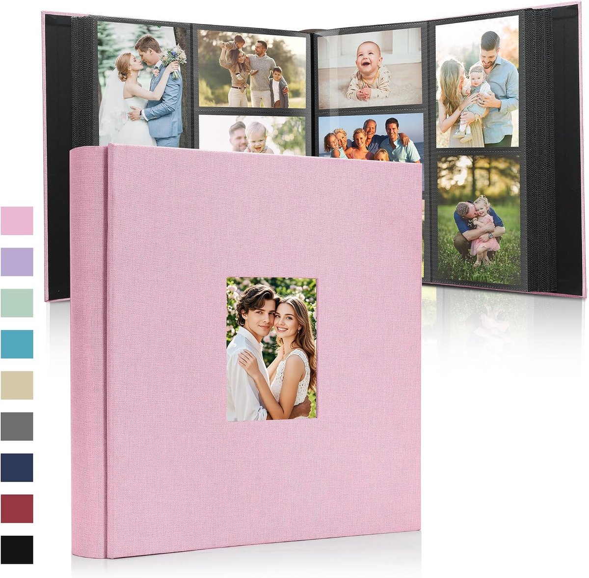 SnelShoppen - Groot Fotoalbum 10x15 cm - 1000 Foto Compartimenten - Linnen Foto Boek met Persoonlijk Voorraam - Ideaal voor Familie, Trouwerij, Reizen