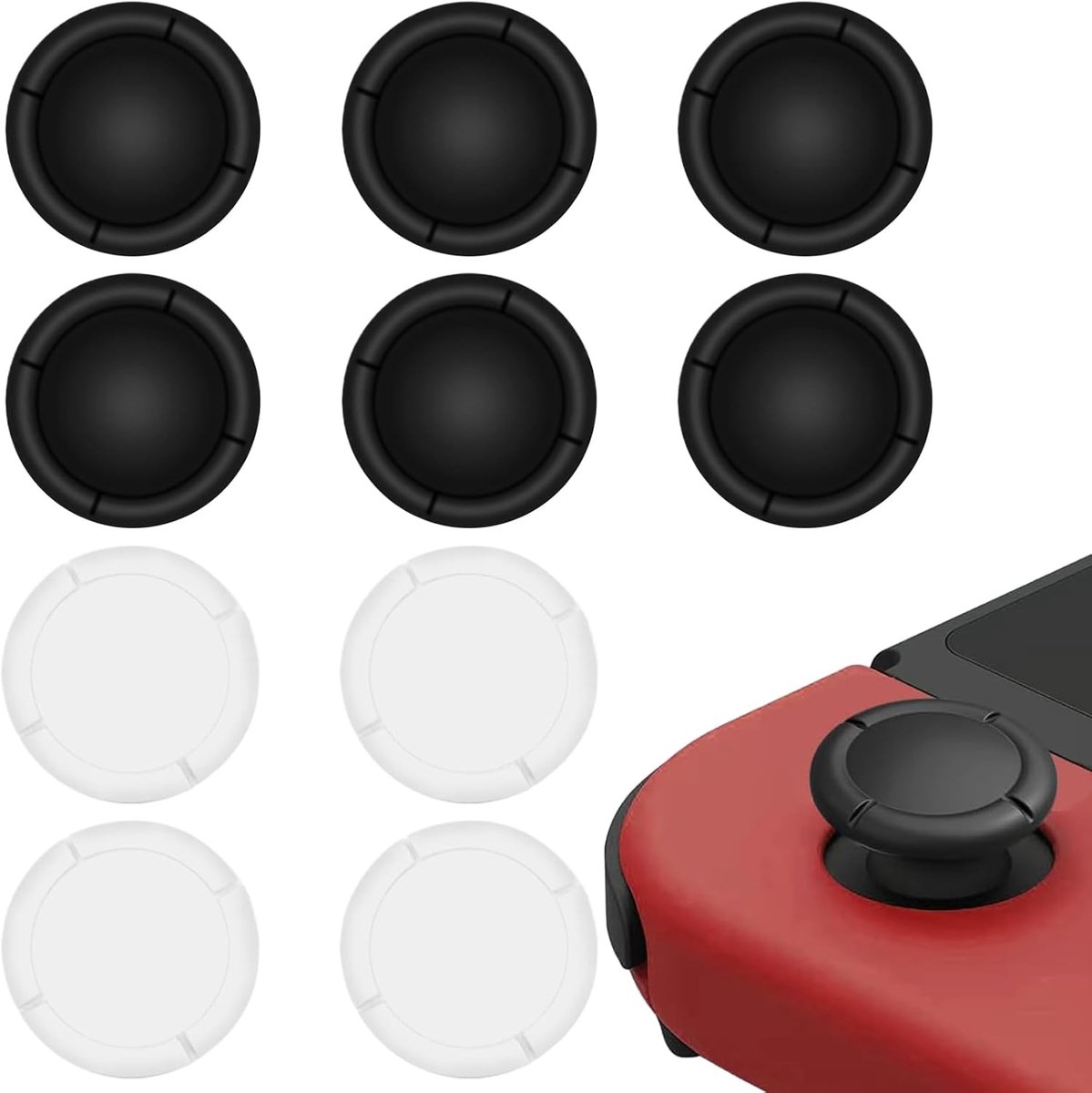 SnelShoppen - 10 Pcs Silicone Joystick Covers, Vervangende Thumb Grip Caps voor Nintendo Switch/Switch OLED/Switch Lite - 6 Zwart 4 Wit, Soft en Duurz