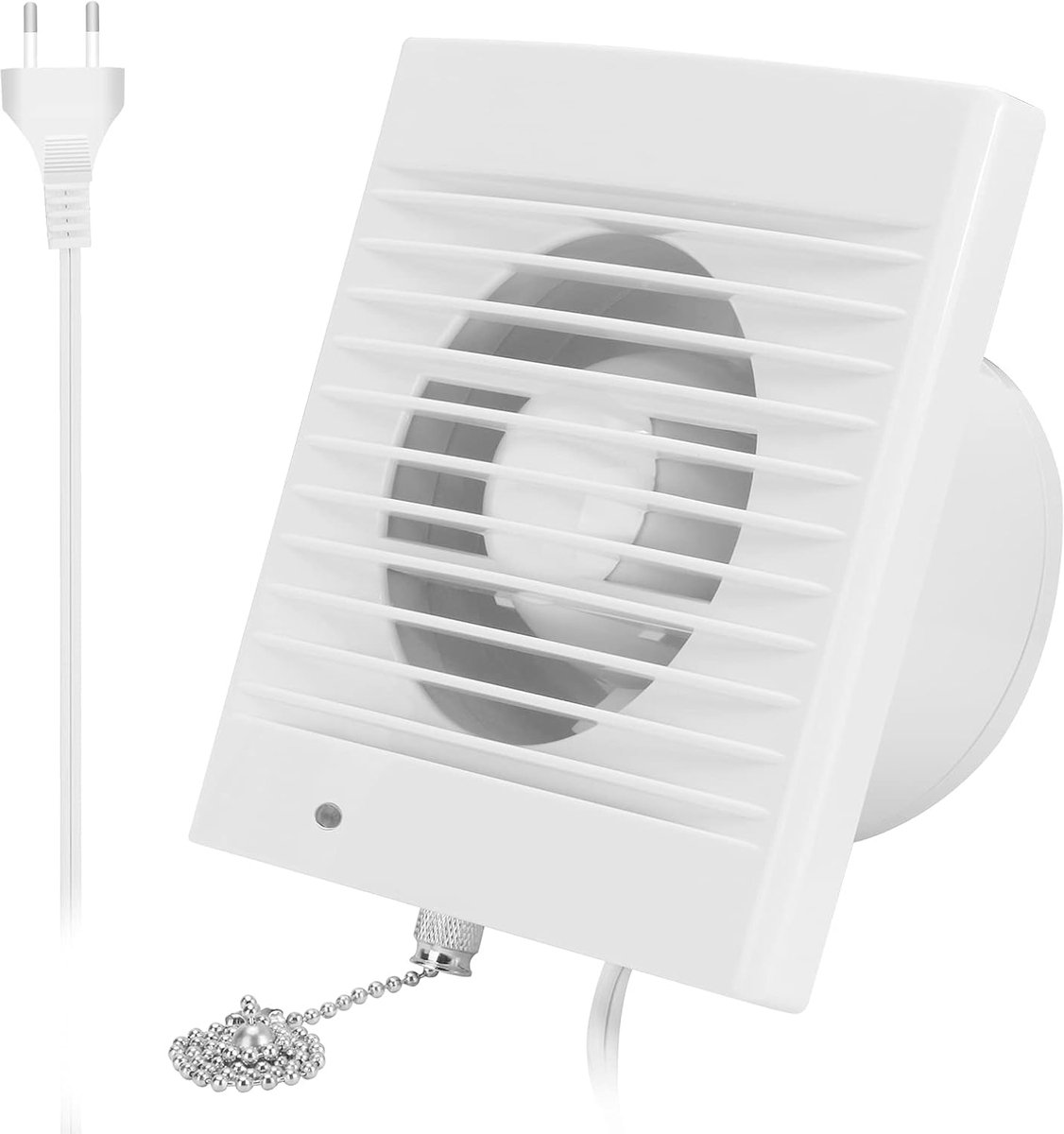 SnelShoppen - Ventilator Afzuiger 100 mm 12 W 130 m³/h met Anti-Retour Ventiel voor Keuken, Badkamer, Serre en Garage - Muur- en Raam Gemonteerd