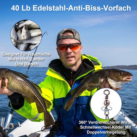 SnelShoppen - 120pcs Fluorocarbon Front Pocket Steel Verbindingsstukken 10/15/20/25/30cm voor Zoetwater en Zoutwater, Geschikt voor Roofvissen zoals S — afbeelding 2