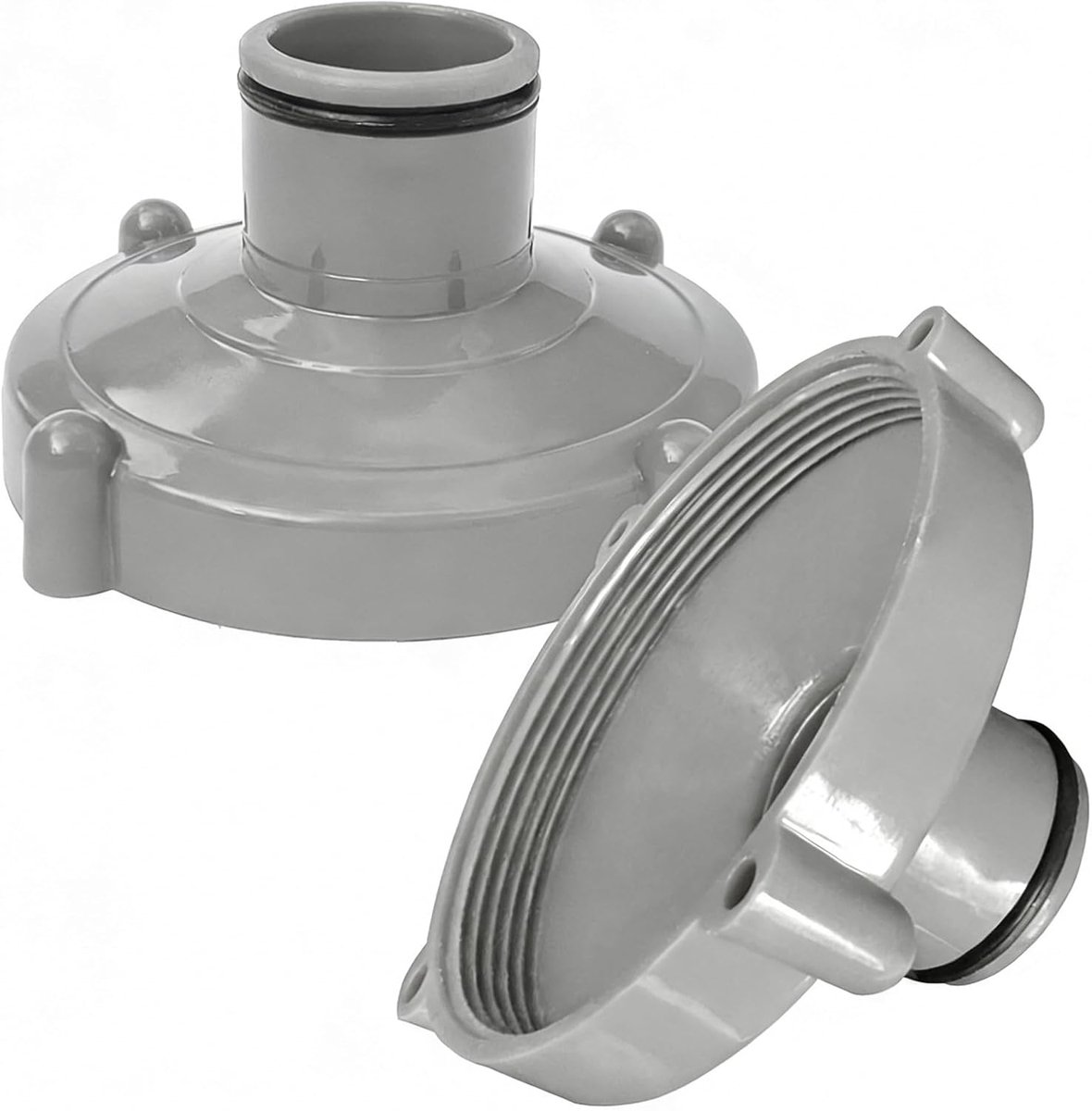 SnelShoppen - 2pcs Pool Suction Adapter voor Suction Hose, Algen Snapper Adapter, Universele Compatibiliteit 80mm naar 32mm, Grijs met Leren Cirkel, P