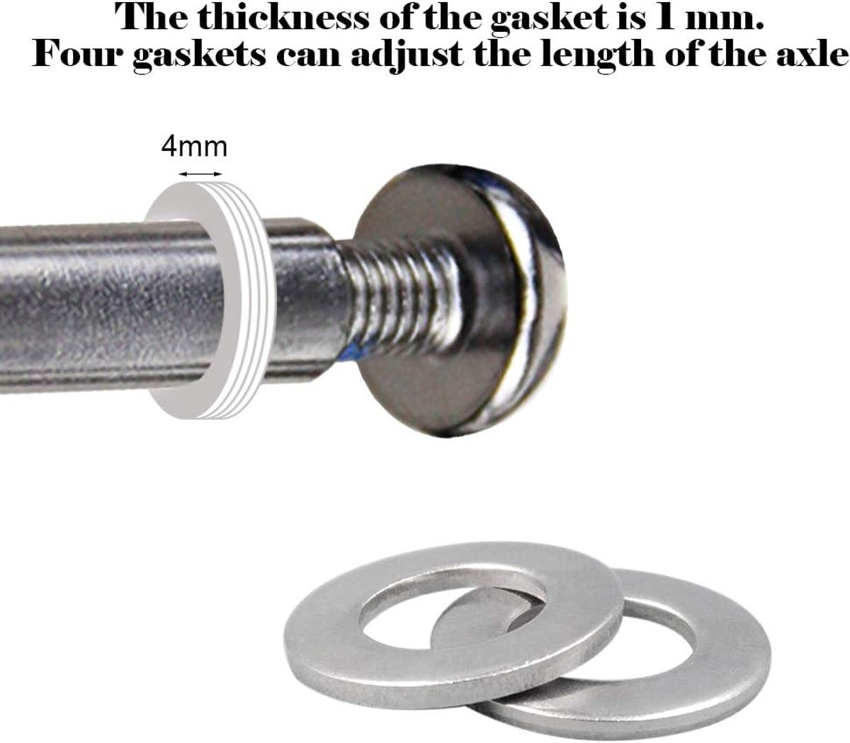 SnelShoppen - Voor- en Achterasbout M8 8 mm x 28 mm - 86 mm van 8,8 Koolstofstaal voor Freestyle-Scooter, Geschikt voor Jongeren/Volwassenen, Capacite