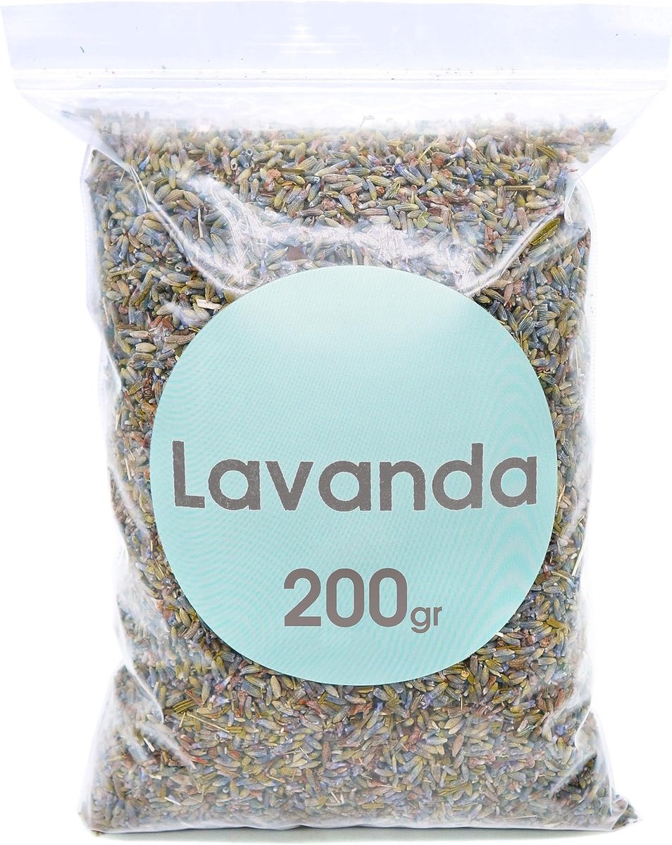SnelShoppen - Natuurlijke Drogen Lavendel 200g - Aromatische Lavendel Bloemen voor Luchtverfrisser, Essentiële Olie, Zeep, Cosmetica, Kaarsen, Handgem