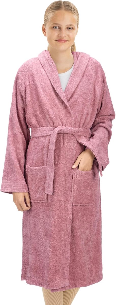 SnelShoppen - Soft Kinderbadjas - 100% Katoen - Witte Badjas voor Kinderen - Maat 128 - Geschikt voor Jongens en Meisjes - Ideaal voor Thuis, Zwemmen