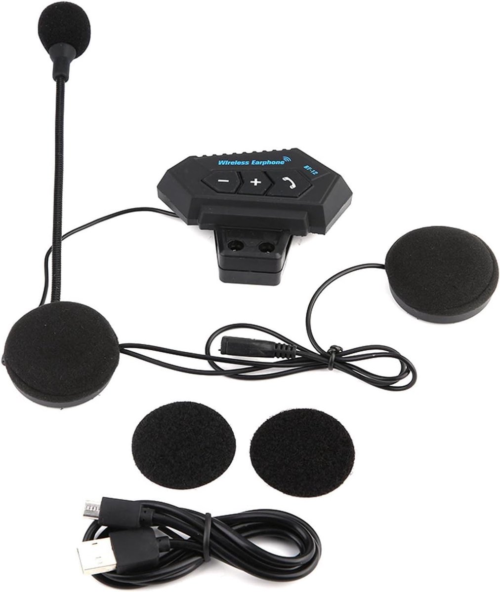 SnelShoppen - Helm Bluetooth Headset - 1 Paar Motorhelm BT Hoofdtelefoon met Hi-Fi Geluid, Handsfree Bellen, EDR Technologie, Veilig Communicatiesyste