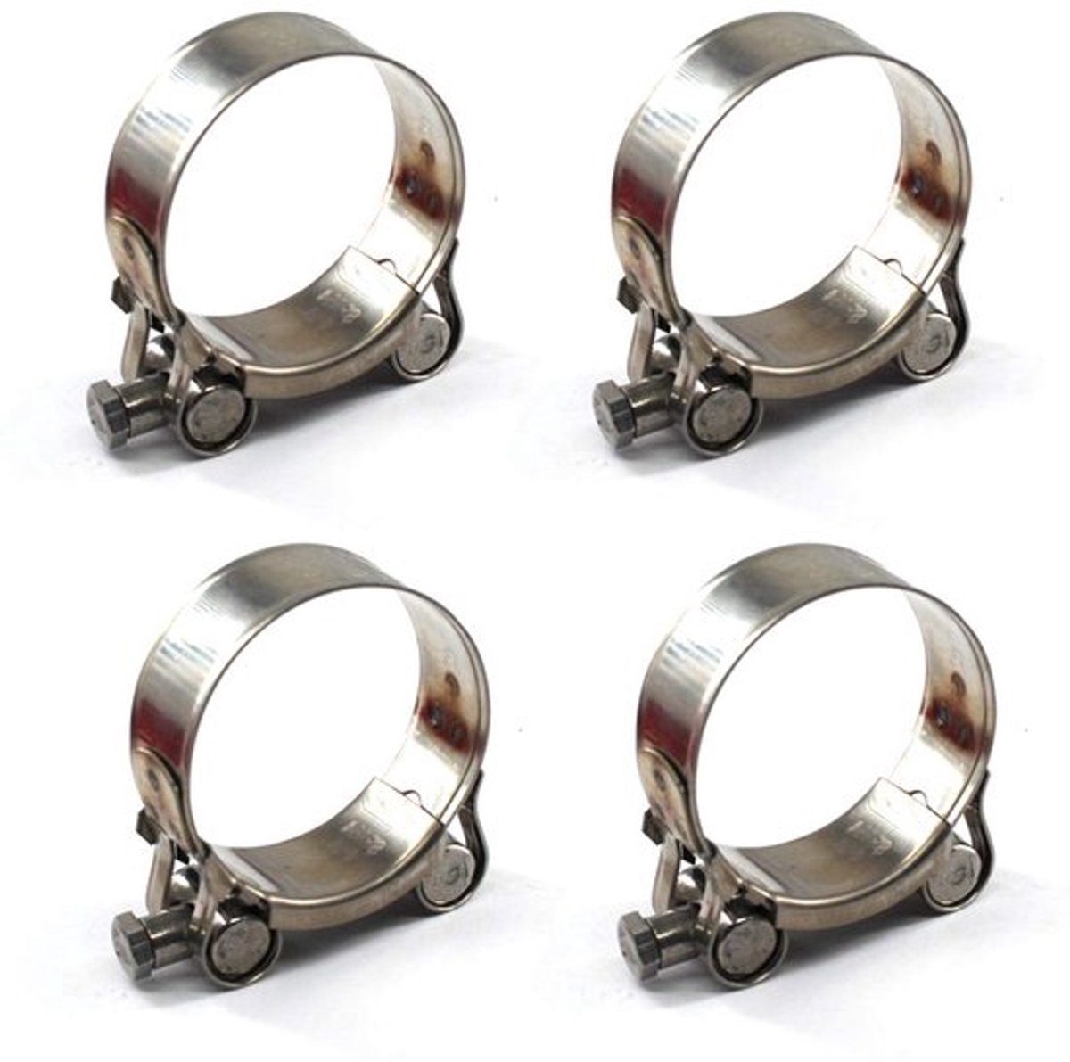 Klem, 304 RVS T-bout, 4 Stuks, Slangklem Gereedschap, Geschikt voor 52-55mm, Uniek Slotmoer Ontwerp