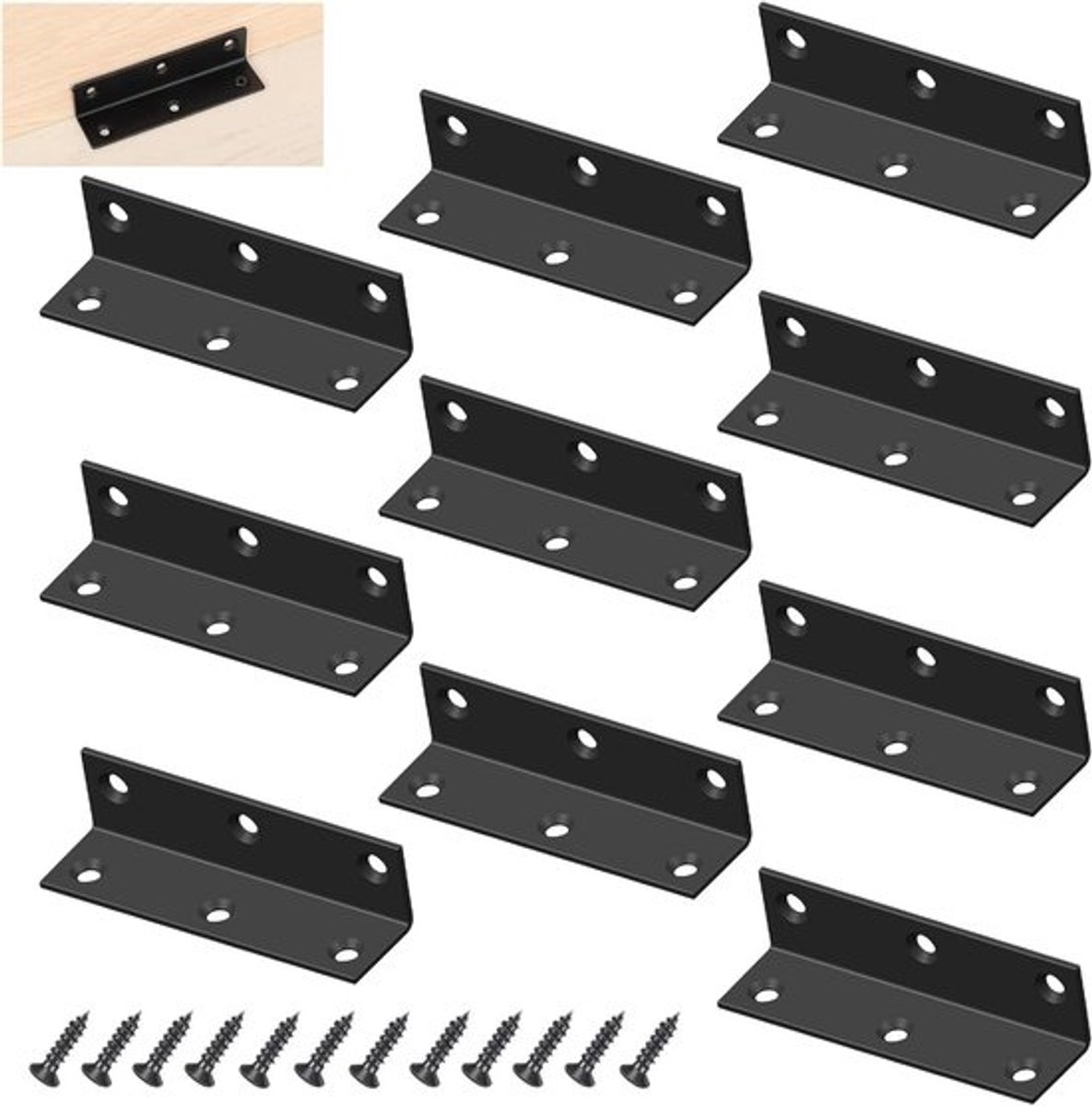L-vormige Hoekverbinder - Hoogwaardige Roestvrij Stalen Bevestiging - 80 x 20 x 20 mm