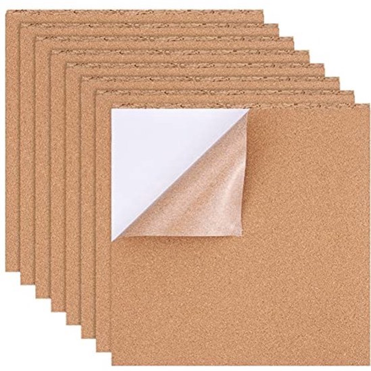 Zelfklevende Kurkplaten 12 Stuks - 30 x 30 cm - Antislip en Warmte-isolerend