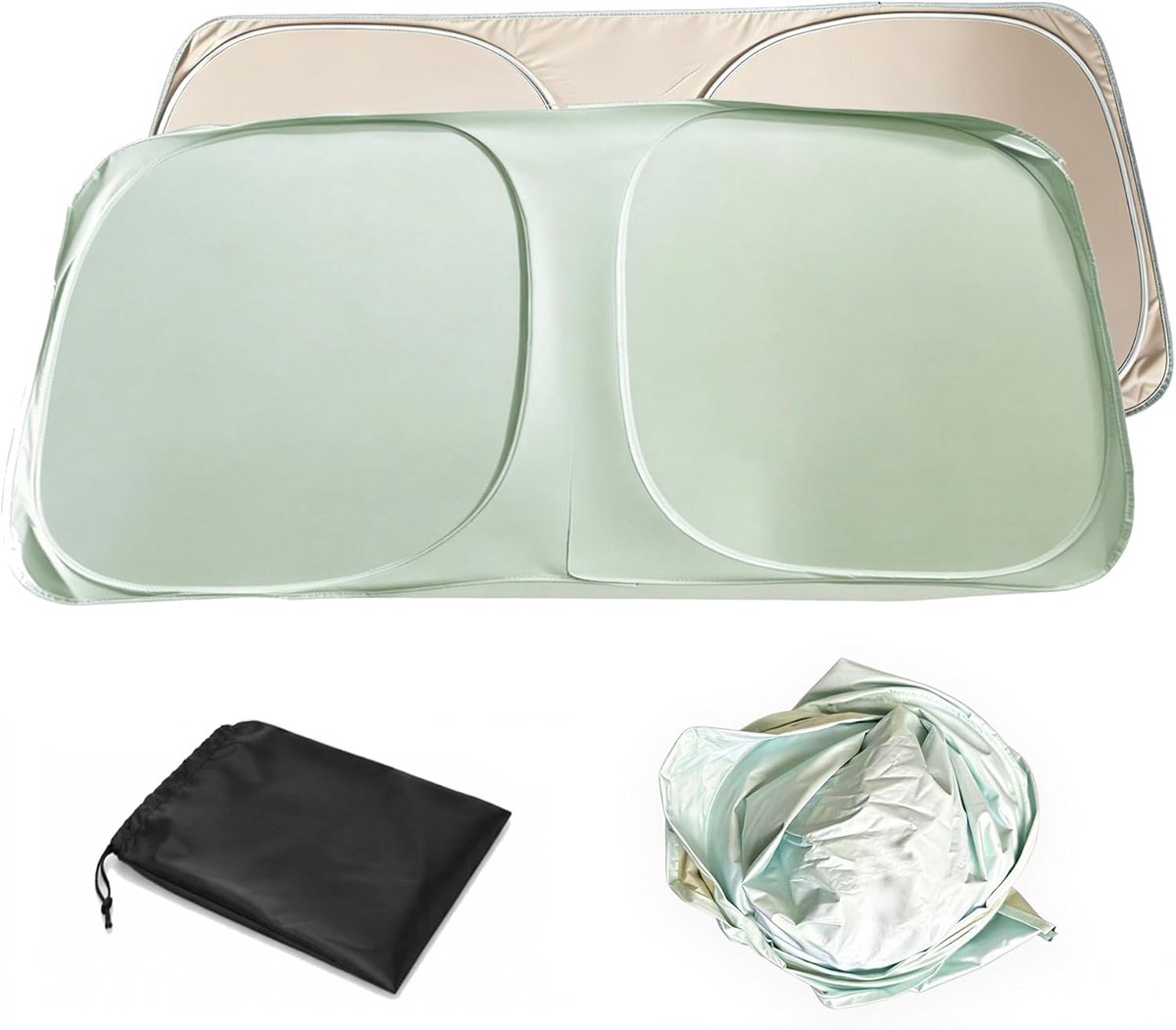 SnelShoppen - Auto Zonnescherm Voorruitafdekking 145x83 cm - SUV Zonwering met Nanokoelgel, UPF50+ UV-Bescherming 99,99% - Opvouwbaar Zonder Stang - I