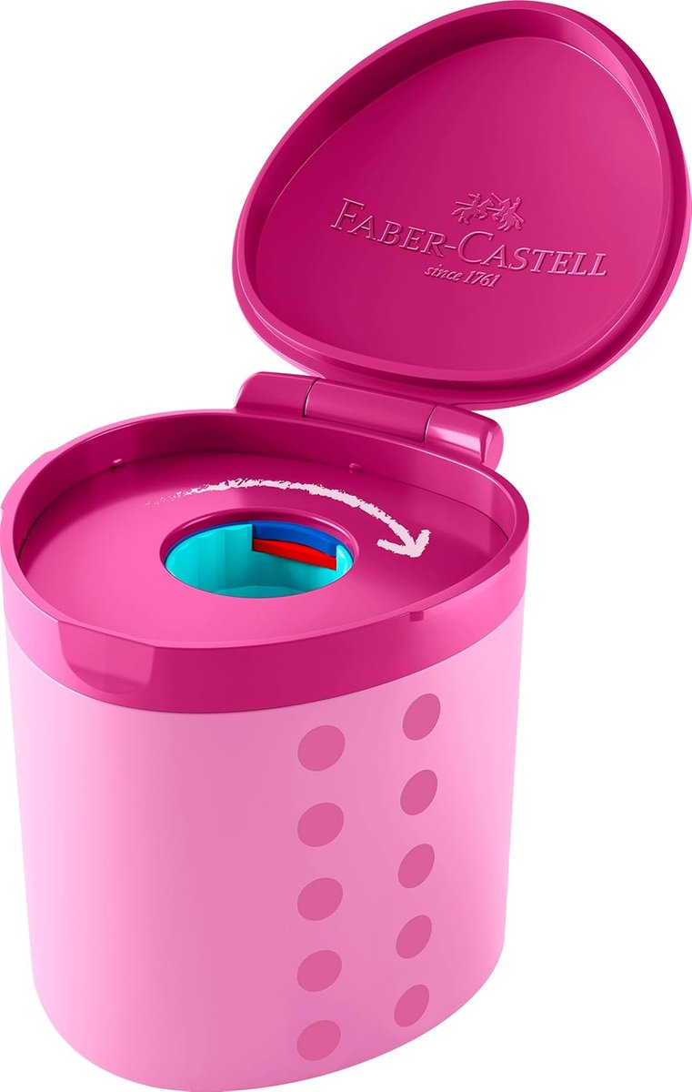 Thijox - Puntenslijper Grippy met Snijbescherming voor Kleurpotloden tot 17,8 mm - Roze Veilig en Nauwkeurig voor Kinderen en Creatieve Activiteiten