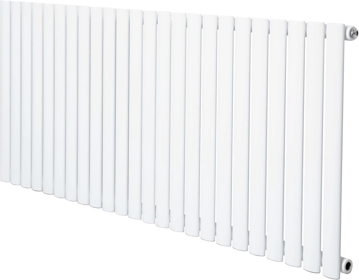 SnelShoppen - Oval 1 Kolom Radiator 600mm x 1440mm Modern Design Dubbele Paneel Centrale Verwarming Schitterend Wit Carbon Staal Voor Keuken en Woonka