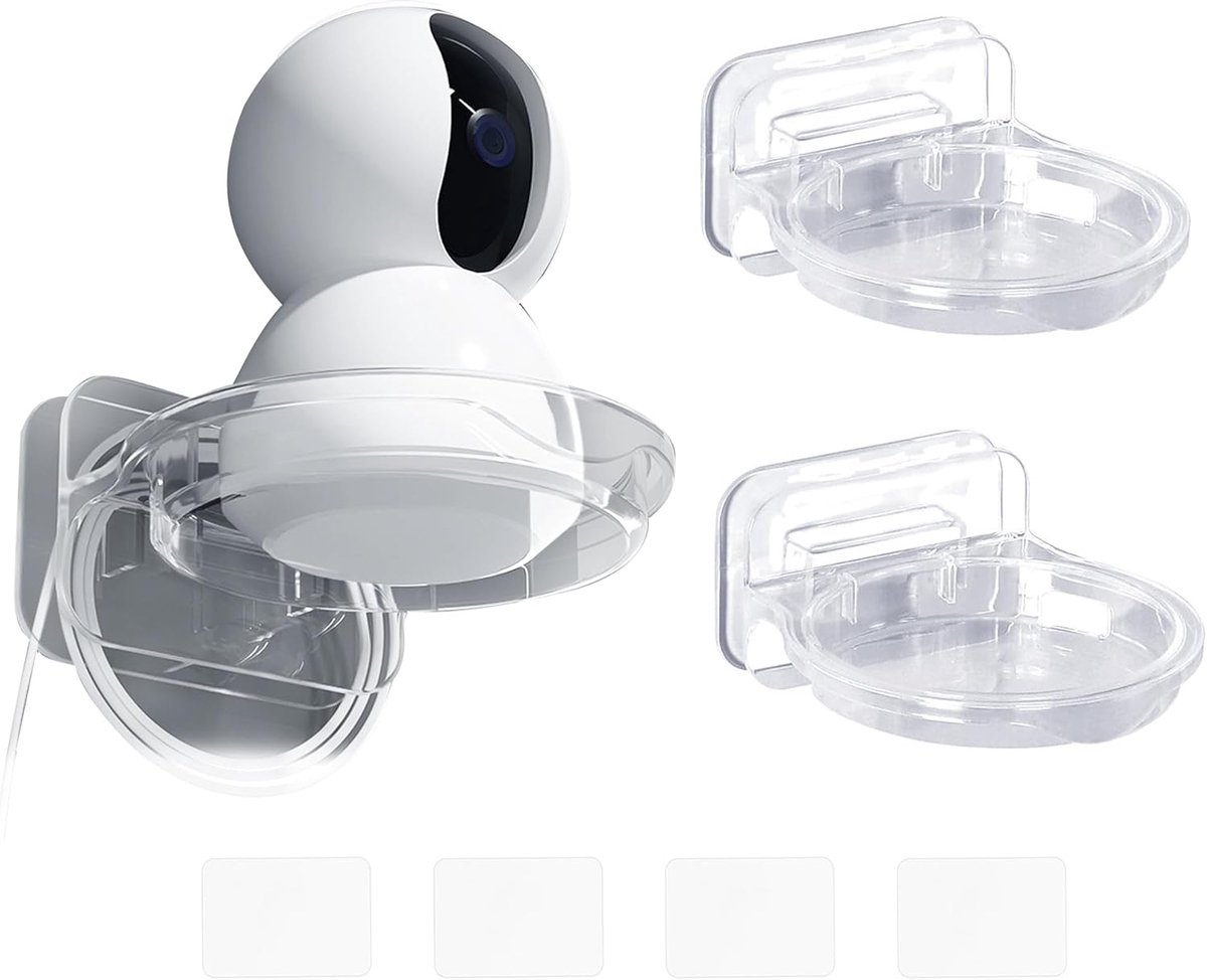 SnelShoppen - Camera Houder Wandbeugel Universele Beveiligingscamera Steun - Duurzaam Plastic met Kabelbeheer - 2 Stuks - Perfect voor Binnen en Buite