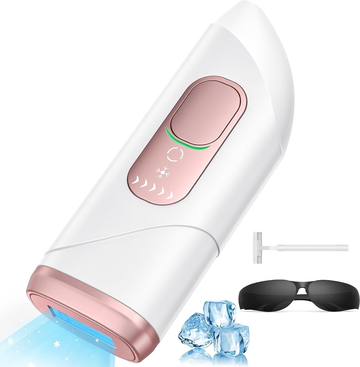 SnelShoppen - Laser Epilator met Ice Cooling Functie - Pijnloze Ontharing voor Gevoelige Huid - Professionele Huidverzorging Thuis - Draagbaar en Effe