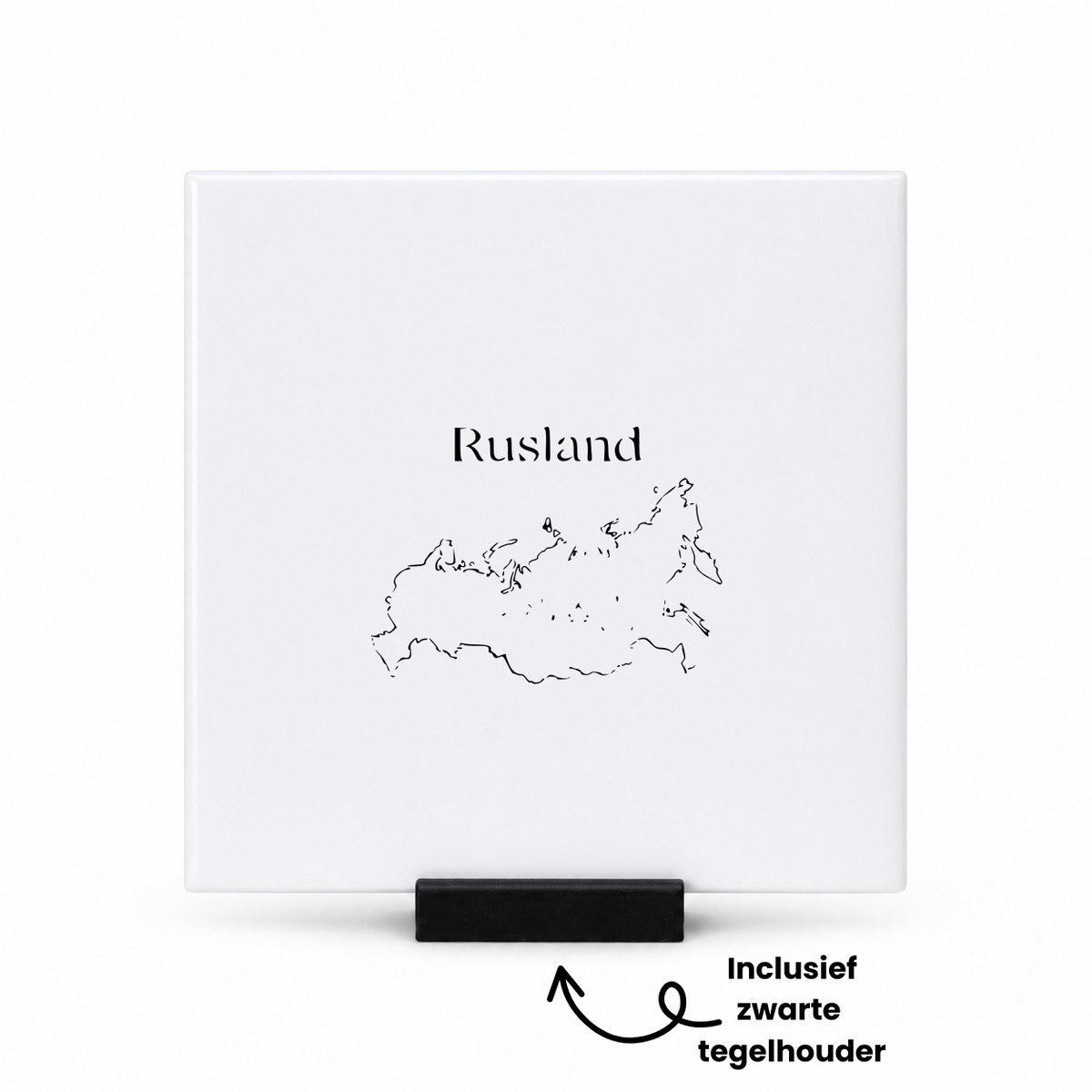 Hacebo Rusland tegeltje met tegelhouder - Piloot - Toeristen - tegeltjes met tekst - Must go - Russia travel guide - Accessoires - Cadeau - Gift - Geschenk - spreuktegels - 10.8x10.8 CM Wit