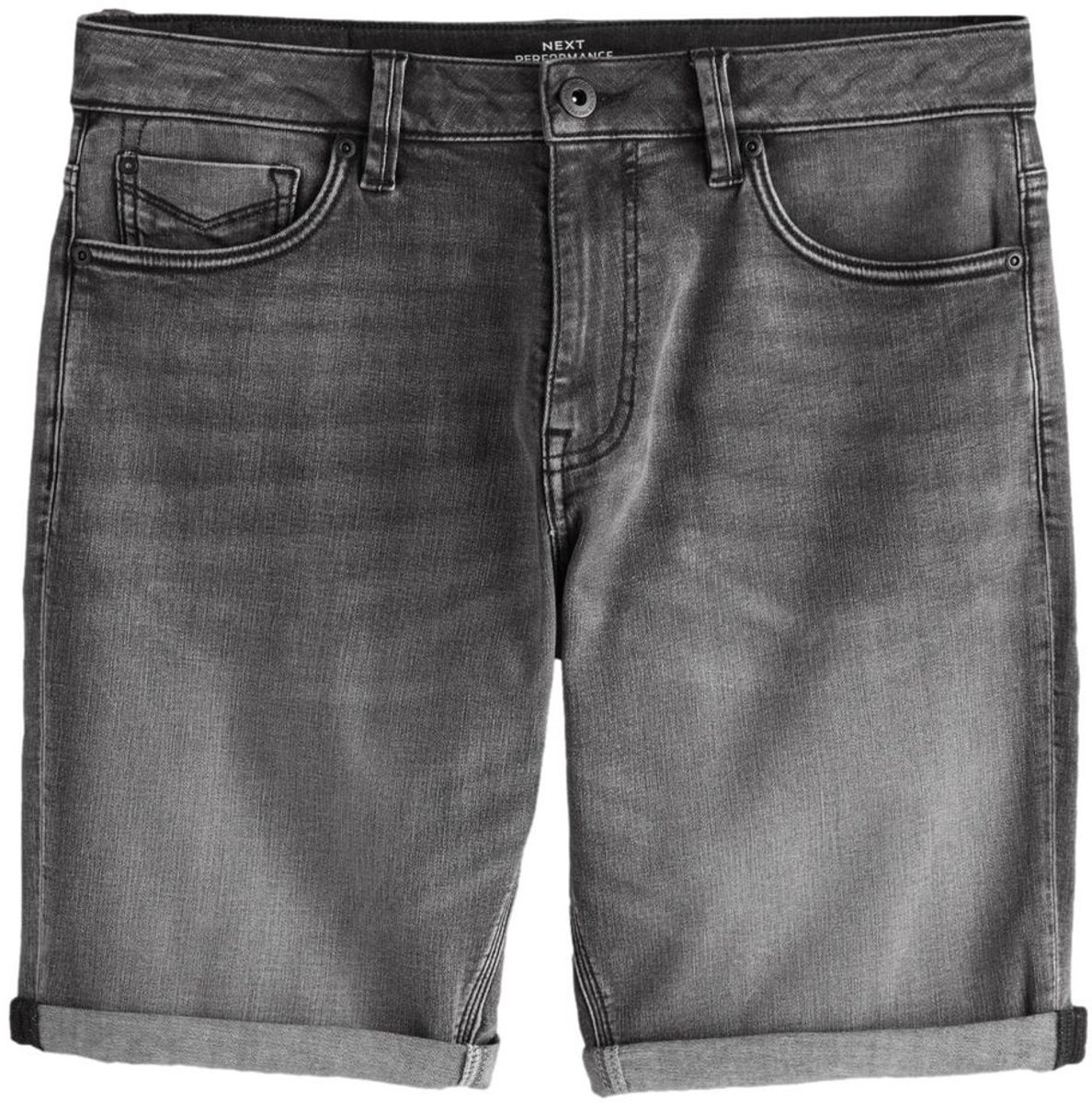 Next - Heren - Motion Flex denim short slim-fit - Grijs